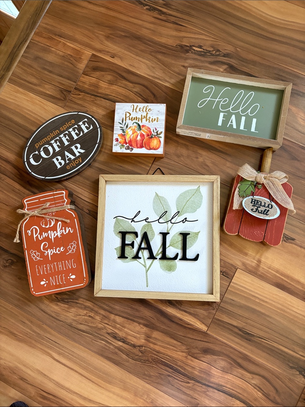 Hello Fall Framed Wall Art - Green & White